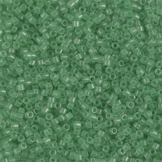 DB1414 Light Green Mint Transparent, Size 11/0 Miyuki Delica Beads, 5.2g approx. *Being discontinued by Factory*