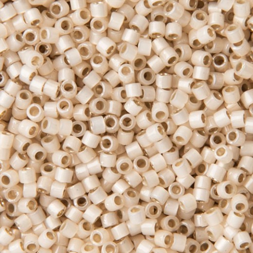 DB1451 Silver Lined Pale Cream Opal, Size 11/0 Miyuki Delica Beads, 5.2g approx. *Being discontinued by Factory*