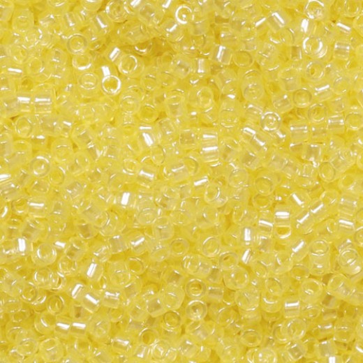 DB1471 Transparent Pale Yellow Luster, Size 11/0 Miyuki Delica Beads, 5.2g approx. *Being discontinued by Factory*