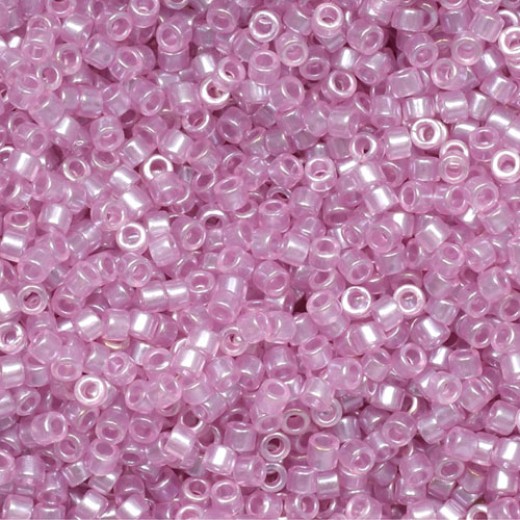 DB1473 Pale Pink Orchid Transparent Luster, Size 11/0 Miyuki Delica Beads, 50g approx. *Being discontinued by Factory*