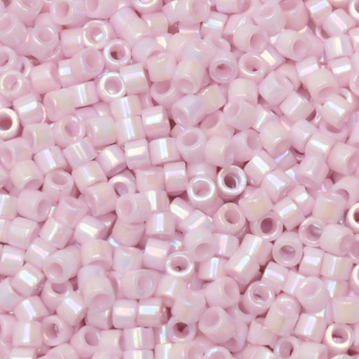 DB1504 Opal Pale Rose AB, Size 11/0 Miyuki Delica Beads, 5.2g approx. *Being discontinued by Factory*