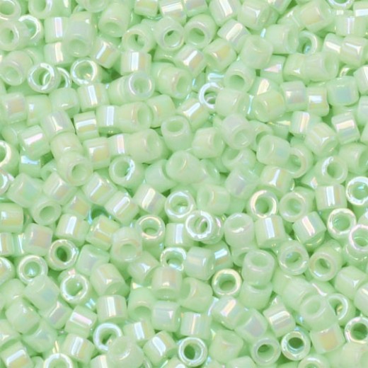 DB1506 Light Green Mint Opaque AB, Size 11/0 Miyuki Delica Beads, 5.2g approx. *Being discontinued by Factory*