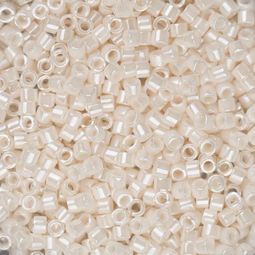 DB1530 White Bisque Opaque Ceylon, Size 11/0 Miyuki Delica Beads, 50gm bag