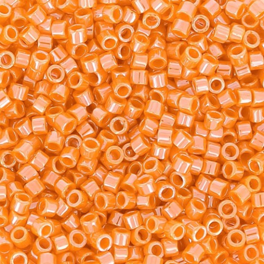 DB1563 Orange Mandarin Opaque Luster, Size 11/0 Miyuki Delica Beads, 5.2g approx.