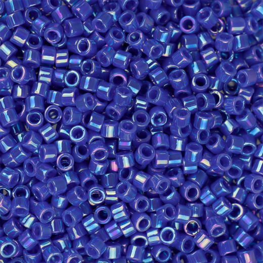 DB1578B Blue Cyan Opaque AB, Size 11/0 Miyuki Delica Beads, 50gm bag