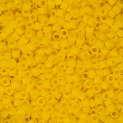 DB1582B Yellow Canary Opaque Matte, Size 11/0 Miyuki Delica Beads, 50gm bag