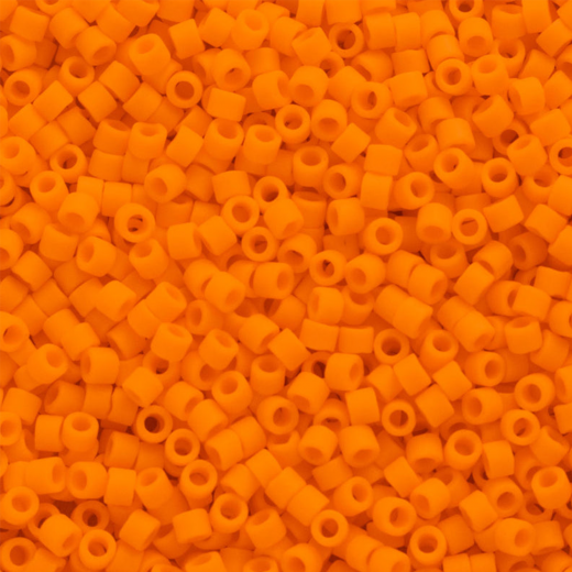 DB1583 Orange Mandarin Opaque Matte, Size 11/0 Miyuki Delica Beads, 50gm bag