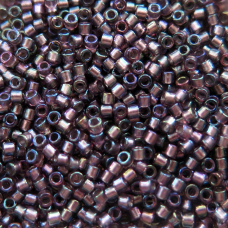 DB1760 Sparkling Lined Smoky Amethyst AB, Size 11/0 Miyuki Delica Beads, 50g Wholesale Pack