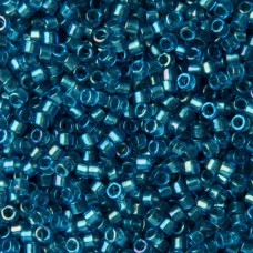 DB1764 Emerald Lined Aqua AB, Size 11/0 Miyuki Delica Beads, 5.2g approx.