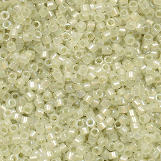 DB1765 Sparkling Celery Lined Opal AB, Size 11/0 Miyuki Delica Beads, 5.2g approx.