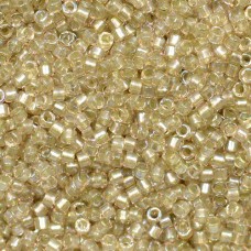 DB1766 Sparkling Celery Lined Lt Tea Rose AB, Size 11/0 Miyuki Delica Beads, 5.2...