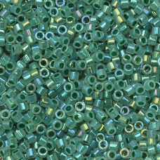 DB1768 Forest Green Lined Opal AB, Size 11/0 Miyuki Delica Beads, 50 Gram