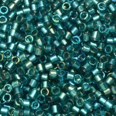 DB1769 Sparkling Aqua Green Lined Teal AB, Size 11/0 Miyuki Delica Beads, 5.2g a...