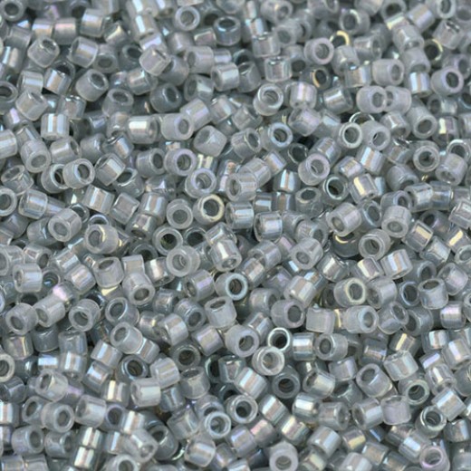 DB1770 Sparkling Pewter Lined Opal AB, Size 11/0 Miyuki Delica Beads, 5.2g approx.
