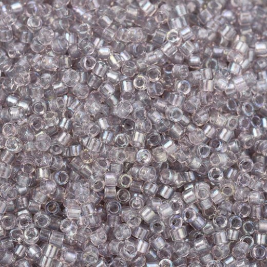 DB1771 Sparkling Pewter Lined Light Tea Rose AB, Size 11/0 Miyuki Delica Beads, 50 Gram