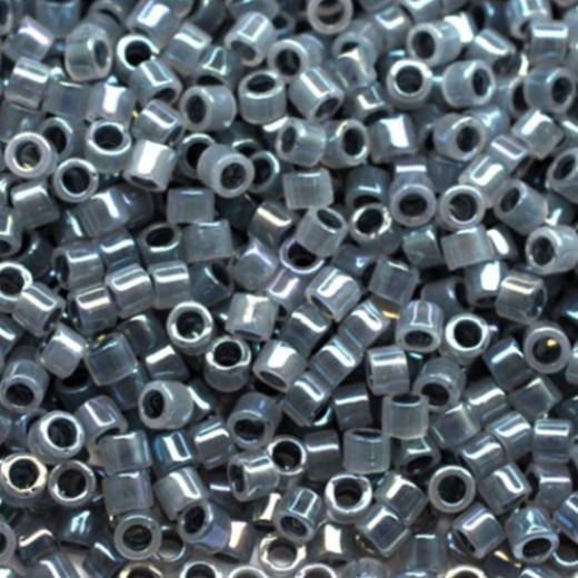 DB1774 Grey Lined Opal AB, Size 11/0 Miyuki Delica Beads, 50 Gram