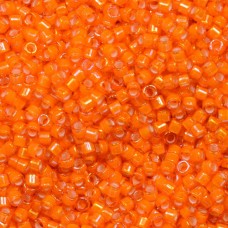 DB1777 White Lined Orange AB, Size 11/0 Miyuki Delica Beads, 50gm bag