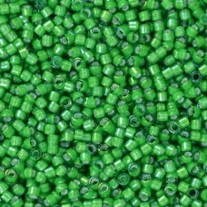DB1787 White Lined Green AB, Size 11/0 Miyuki Delica Beads, 5.2g approx.