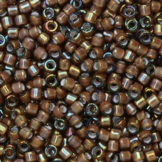 DB1790 White Lined Sable Brown AB, Size 11/0 Miyuki Delica Beads, 5.2g approx.
