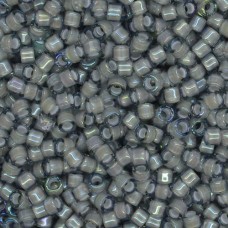 DB1793 White Lined Grey AB, Size 11/0 Miyuki Delica Beads, 5.2g approx.