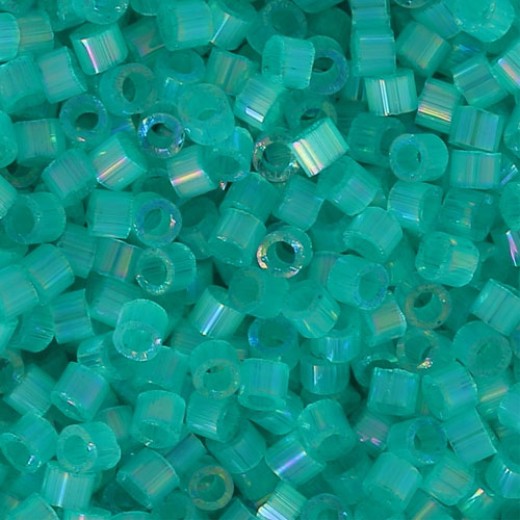 DB1869 Aqua Green AB Silk Inside Dyed, Size 11/0 Miyuki Delica Beads, 5.2g approx. 