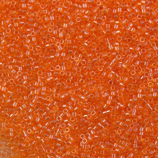 DB1887 Orange Transparent Luster, Size 11/0 Miyuki Delica Beads, 5.2g approx. 