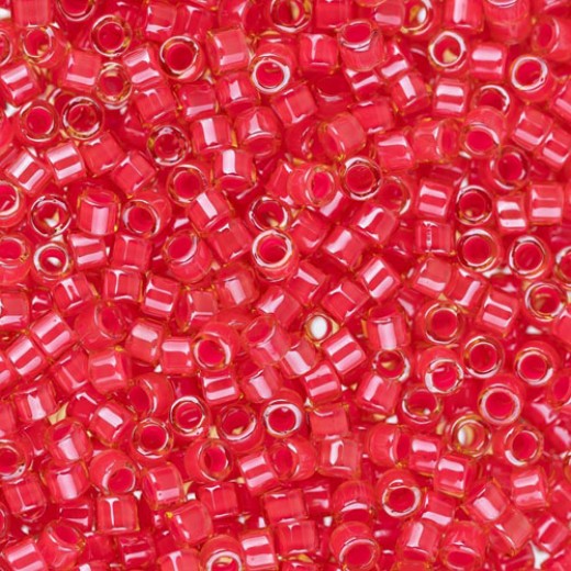 DB2051 Luminous Poppy Red, Size 11/0 Miyuki Delica Beads, 5.2g approx.