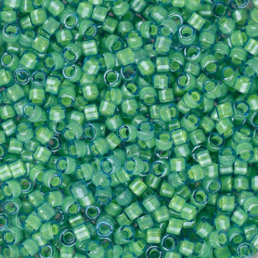 DB2053 Light Turquoise Luminous Neon Colour, Size 11/0 Miyuki Delica Beads, 5.2g approx.