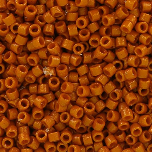 DB2108B Duracoat Opaque Dyed Pumpkin Orange, Size 11/0 Miyuki Delica Beads, 50gm bag