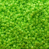 DB2121 Duracoat Opaque Dyed Neon Green, Size 11/0 Miyuki Delica Beads, 5.2g approx.