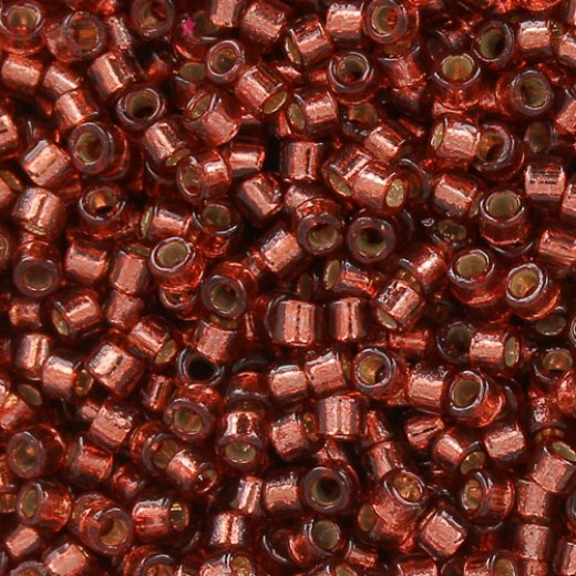 DB2160 Silver Lined Dyed Magenta 11/0 Duracoat Miyuki Delica Beads, 5.2g approx