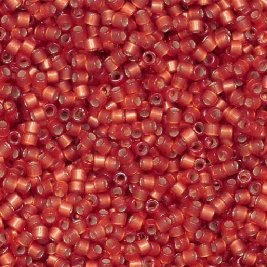 DB2173 Semi-Frosted Silver Lined Dyed Watermelon 11/0 Duracoat Miyuki Delica Beads, 5.2g approx