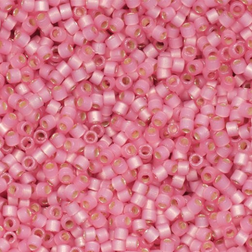 DB2189B  Semi-Frosted Silver Lined Dyed Honeysuckle 11/0 Duracoat Miyuki Delica Beads, 50gm