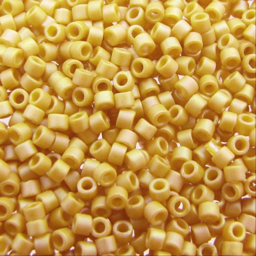 DB2302  Matte Opaque Glazed Citron AB Size 11/0 Miyuki Delica Beads, 5.2gm approx.