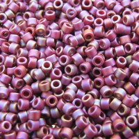 DB2308  Matte Opaque Glazed Trillium Red AB Size 11/0 Miyuki Delica Beads, 5.2gm approx.