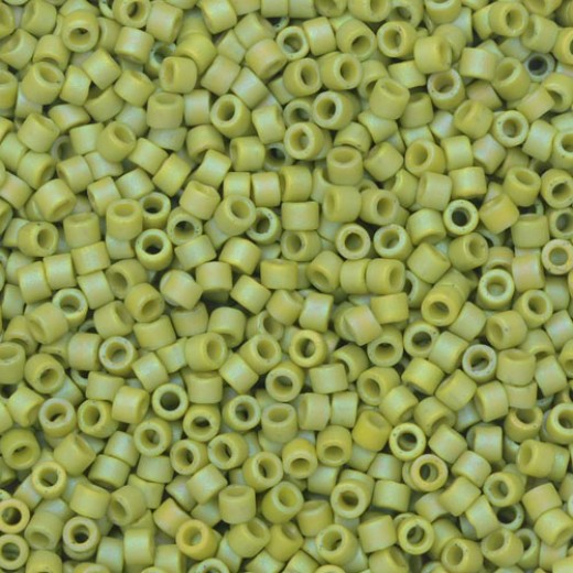 DB2309B  Frost Opaque Glazed Rainbow Olive Size 11/0 Miyuki Delica Beads, 50gm bag