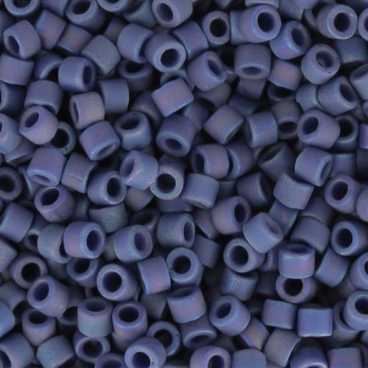 DB2319  Frost Opaque Glazed Rainbow Navy Blue Size 11/0 Miyuki Delica Beads, 5.2gm approx.