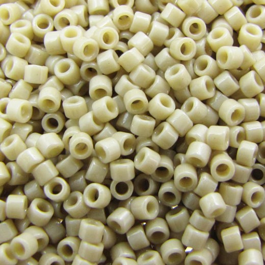 DB2364 Opaque Navajo White Duracoat size 11/0 Miyuki Delica Beads, 5.2g approx.