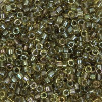 DB2377 Olive Fancy Lined Size 11/0 Miyuki Delica Beads, 5.2gm