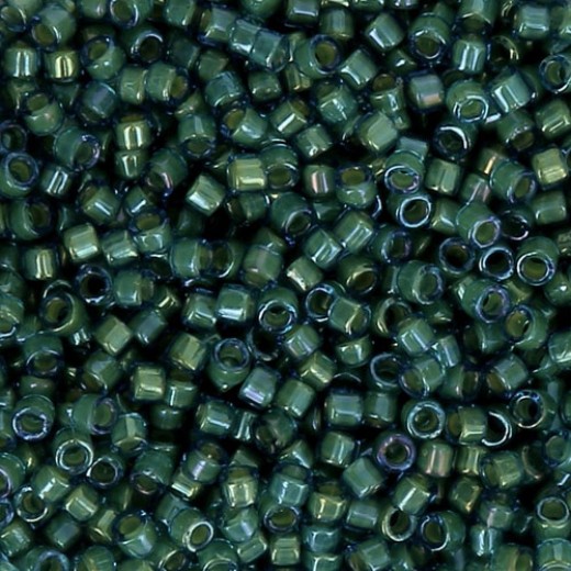 DB2381 Aqua Green Fancy Lined Size 11/0 Miyuki Delica Beads, 5.2gm