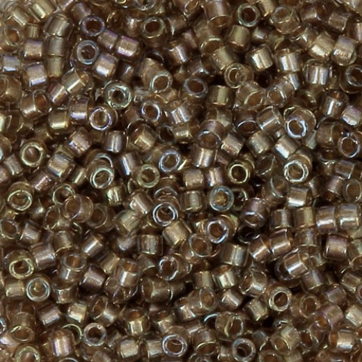 DB2396 Champagne Fancy Lined Size 11/0 Miyuki Delica Beads, 5.2gm
