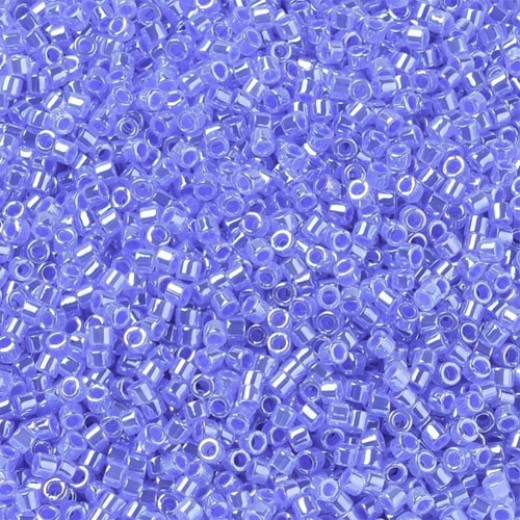 DBM0240 Light Crystal Sapphire Ceylon Lined-Dyed, Size 10/0  Miyuki Delica Beads, Colour code -240 - Approx. 5.2g