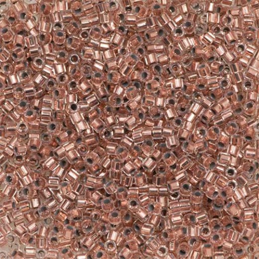 Copper Crystal Lined, Colour Code 0037, Size 11/0 Cut  Miyuki Delica Beads, 5.2g approx.