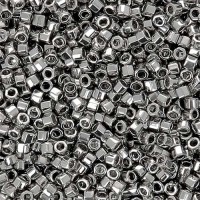 DBLC0038 Palladium Plated size 8/0 Hex Cut Miyuki Delica Beads, approx 3.3g, Colour Code 38