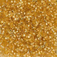 DBSC-0042 Gold Silver Lined, Colour code 42 Size 15/0 Cut Miyuki Delica Beads, 5.2g approx.