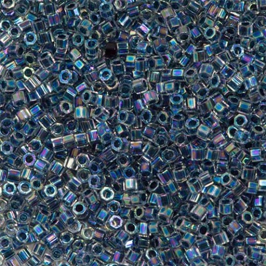 Blue AB Lined-Dyed, Colour Code 0085, Size 11/0  Cut  Miyuki Delica Beads, 5.2gm approx.