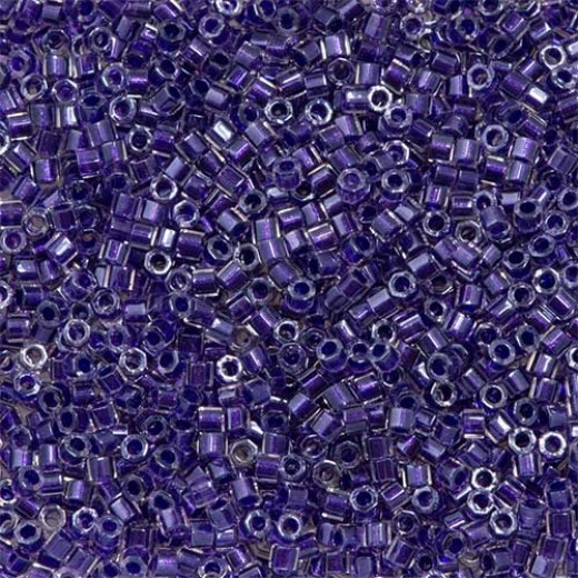 Amethyst Sparkle Crystal Lined, Colour Code 0923, Size 11/0  Cut  Miyuki Delica Beads, 5.2g approx.