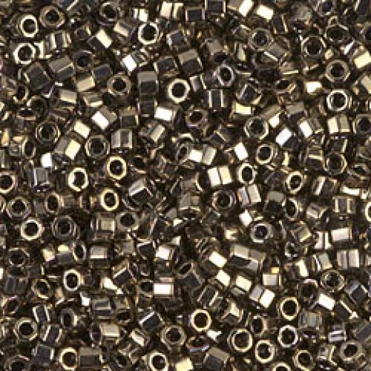 Galvanised Tarnished Silver, Colour Code 0254, Miyuki Size 11/0  Cut  Miyuki Delica Beads, 5.2g approx.