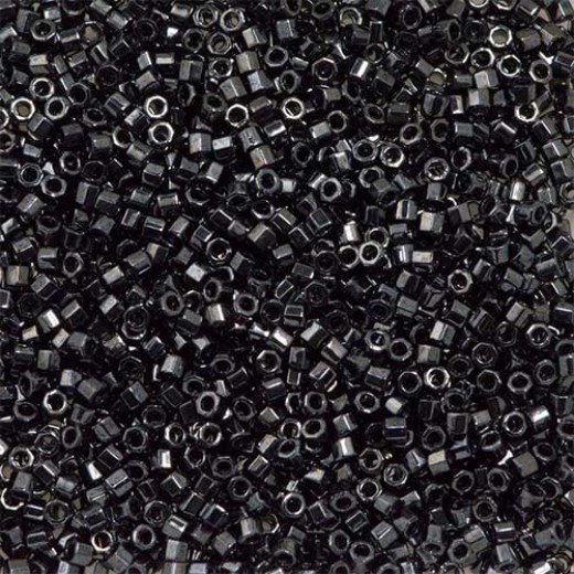 Gunmetal, Colour Code 0001, Size 11/0  Cut  Miyuki Delica Beads, 5.2g approx.