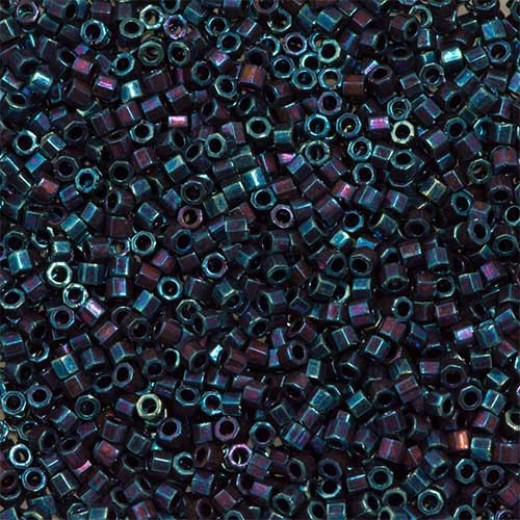 Purple AB Metallic, Colour Code 0025, Size 11/0  Cut  Miyuki Delica Beads, 5.2g approx.